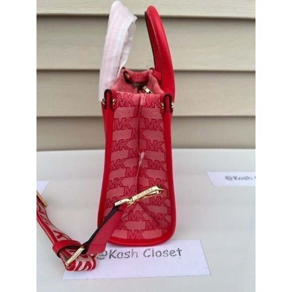 Michael Kors tote mirella small shopper top zip handbag crossbody bag Grapefruit - Picture 7 of 12